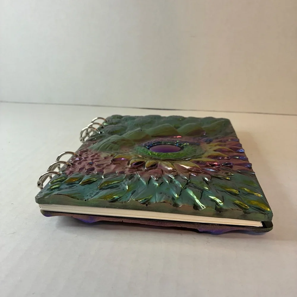 Dragon Eye Journal 3D Sculpted Resin A5 Refill 6 Ring Binder Green Purple New